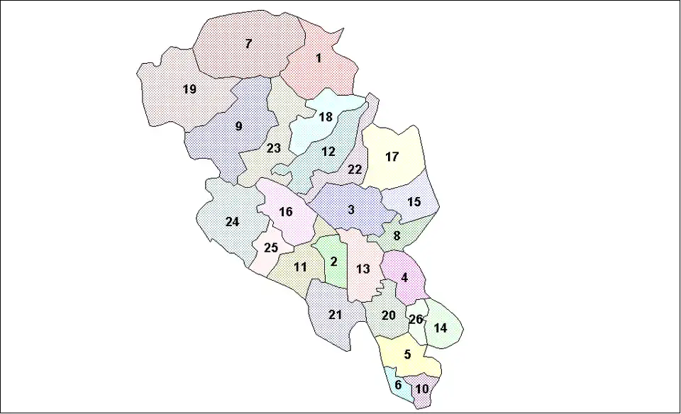 Location of Oppland Municipalities