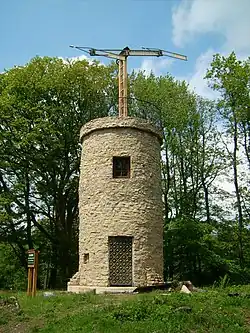Image 16A replica of one of Claude Chappe's semaphore towers (optical telegraph) in Nalbach, Germany (from History of telecommunication)