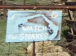 Watch for Snakes sign