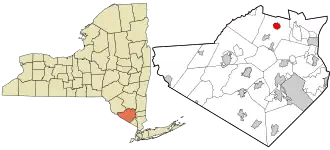 Location in Orange County and the state of New York.