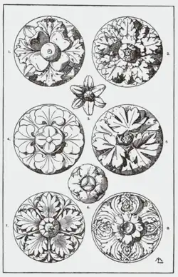 Rosette designs from Meyer's Handbook of Ornament