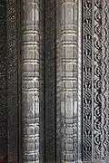 Ornate door jamb relief at entrance to inner mantapa in the Harihareshwara temple at Harihar