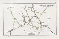 Oswestry, Gwersyllt, Plas Power & Wrexham on the Railway Clearing House map.