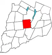 Otsego County map with the Town of Hartwick in Red
