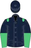 Dark Blue, Emerald Green epaulets, halved sleeves