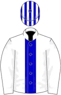 White, blue stripe, striped cap