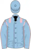 Light blue, pink epaulets and seams on sleeves