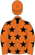 Orange, black stars, orange cap