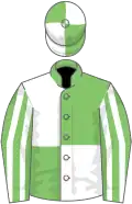 Light green and white (quartered), striped sleeves