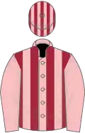 Pink and maroon stripes, pink sleeves