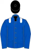 Royal blue, white epaulets, black cap