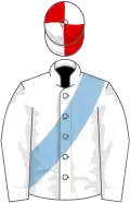 White, light blue sash, red and white quartered cap