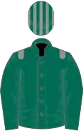 Dark green, grey epaulets, striped cap