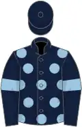Dark blue, light blue spots and armlets