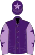 Purple, mauve sleeves, purple stars, purple cap, mauve star