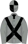 Grey, black cross belts quartered cap