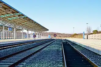 P'yŏngbu Line tracks that could bring trains to Pyongyang