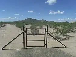 Entrance to Palo Verde Ruin (NRHP), a 20-acre, city-owned portion of what once was home to the largest Hohokam settlement along the New River (NRHP).