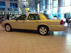 A 2008 Ford Crown Victoria LWB in a Kuwaiti Ford dealership