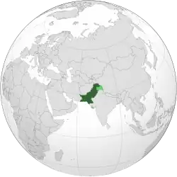 Location of Islamic Republic of Pakistan