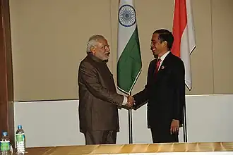 Jokowi meeting Narendra Modi in Naypyidaw