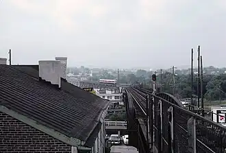 PSTC Libertyliner Independence Hall crossing the Schuylkill River at Norristown, PA August 28, 1964