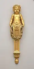 Caryatid putto; 18th century; gilt bronze; 35.2 × 8.9 × 4.5 cm; Metropolitan Museum of Art