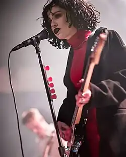 Heather Baron Gracie of the band Pale Waves performs at a live concert