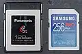 CFexpress Type B (left) next to an SD card (right)