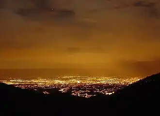 View of Zagreb at night from Medvednica