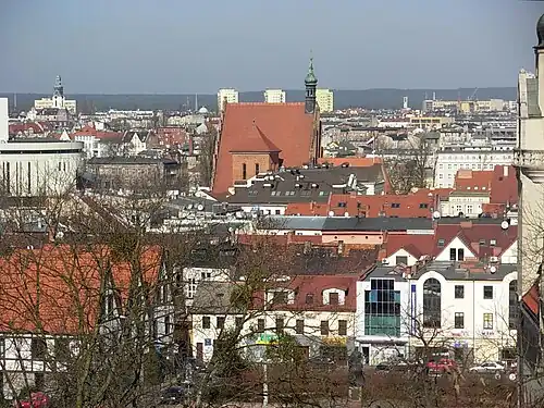 View of Bydgoszcz Cathedral from Aleja Górska