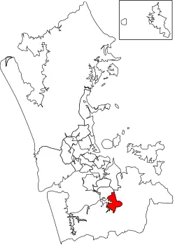 Location of Papakura
