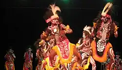 Image 44Papuan tribal war dance from Yapen, Papua. The easternmost provinces of Papua and West Papua are still affected by small scale regional conflict caused by separatist rebellion. Caution required for travelers into these provinces. (from Tourism in Indonesia)