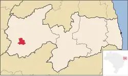 Location in Paraíba state