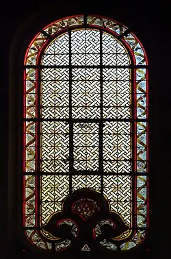 Grisaille window from nave
