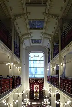 Interior of the Agoudas Hakehilos Synagogue