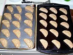 Parker House rolls, before baking
