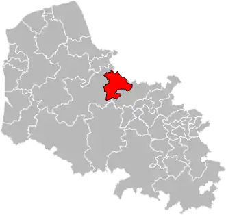 Location of Aire-sur-la-Lys within the department