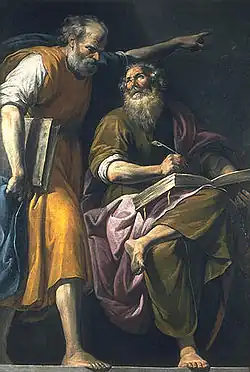 St. Mark writes his Evangelium at the dictation of St. Peter, by Pasquale Ottino, 17th century, Beaux-Arts, Bordeaux