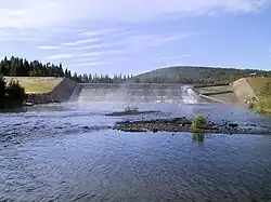 Fish ladder at the outlet of Lake Rimouski