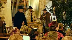 Traditional midnight mass with shepherds in Provence