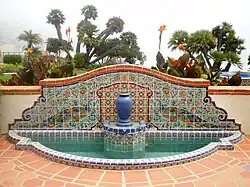 Malibu Potteries peacock fountain, Adamson house, Malibu.