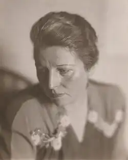 A gelatin silver print of Pearl S. Buck