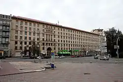 Shot from perspective of the Dynamo Stadium's entrance
