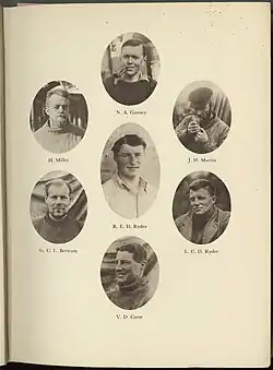 Nine of the sixteen members of the crew of the Penola.