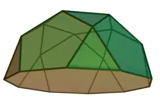 Pentagonal rotunda, the sixth Johnson solid '"`UNIQ--postMath-00000001-QINU`"'