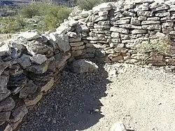 Different view of the ruins of a Hohokam house.