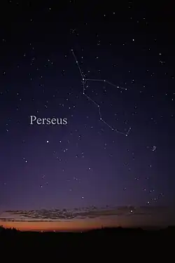 Night sky photograph of the constellation Perseus