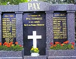 War Memorial at Pfetterhouse- The last along the Western Front.