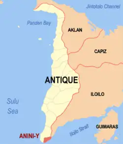 Map of Antique with Anini-y highlighted